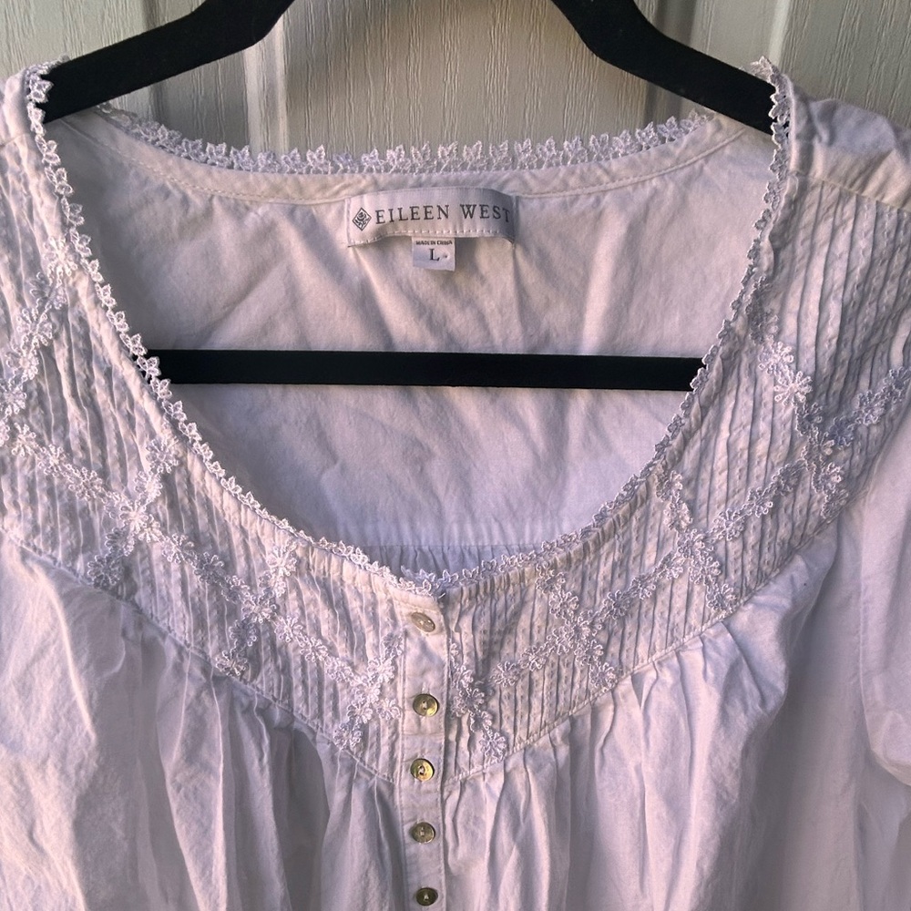 Eileen West L Cotton Pintuck Ballet Nightgown NWOT - Picture 5 of 16